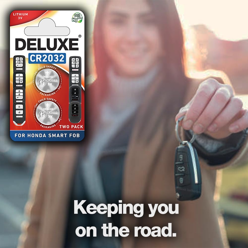 Key Fob Replacement Batteries for Honda (CRV Civic Accord Pilot Odyssey HRV Fit Passport Ridgeline Crosstour Insight Clarity CRZ) Smart Remote (Pack of 2) (Check Fitment Guide)