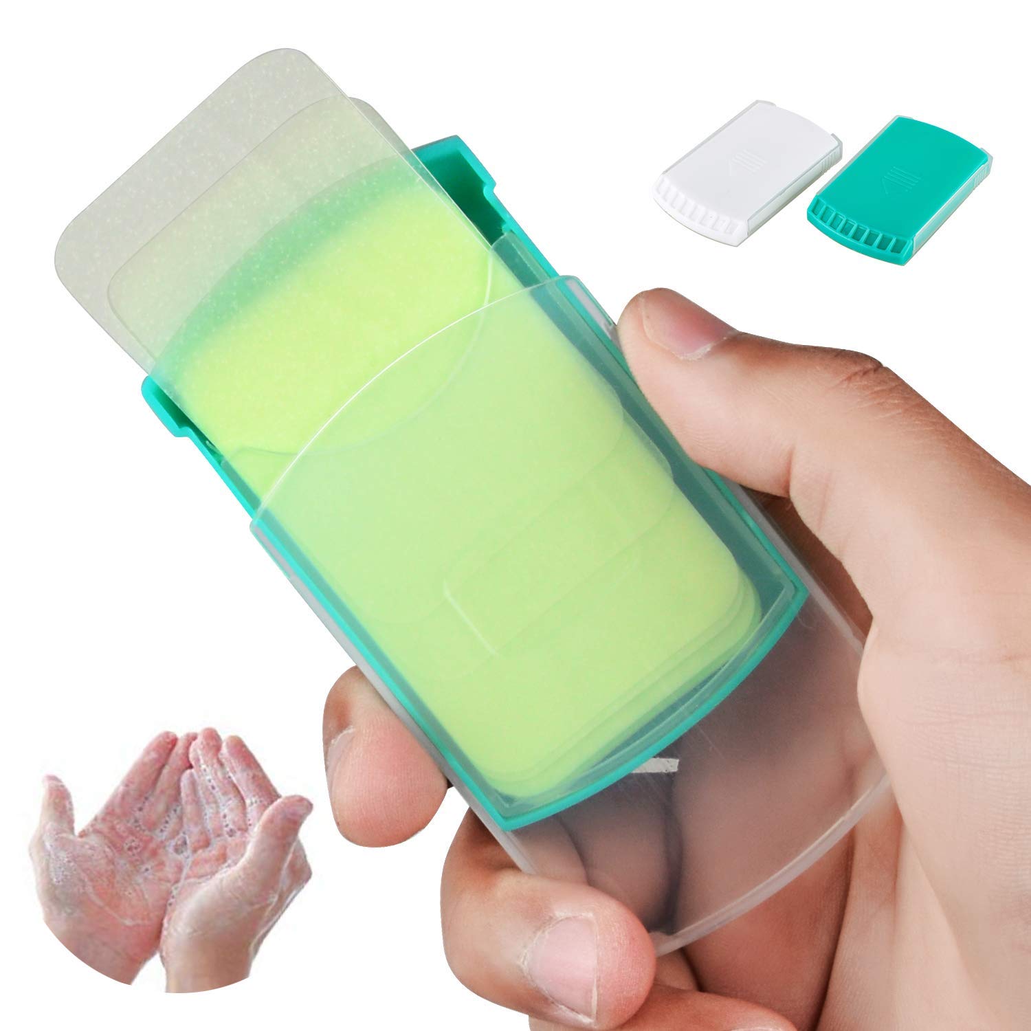 HongyiTime 2 Boxen (100 Blatt) Handwaschseife für Reisen, tragbare Camping-Handseife, Wanderwaschseife für Reisen, Grillen, Party, Schule, Mädchen