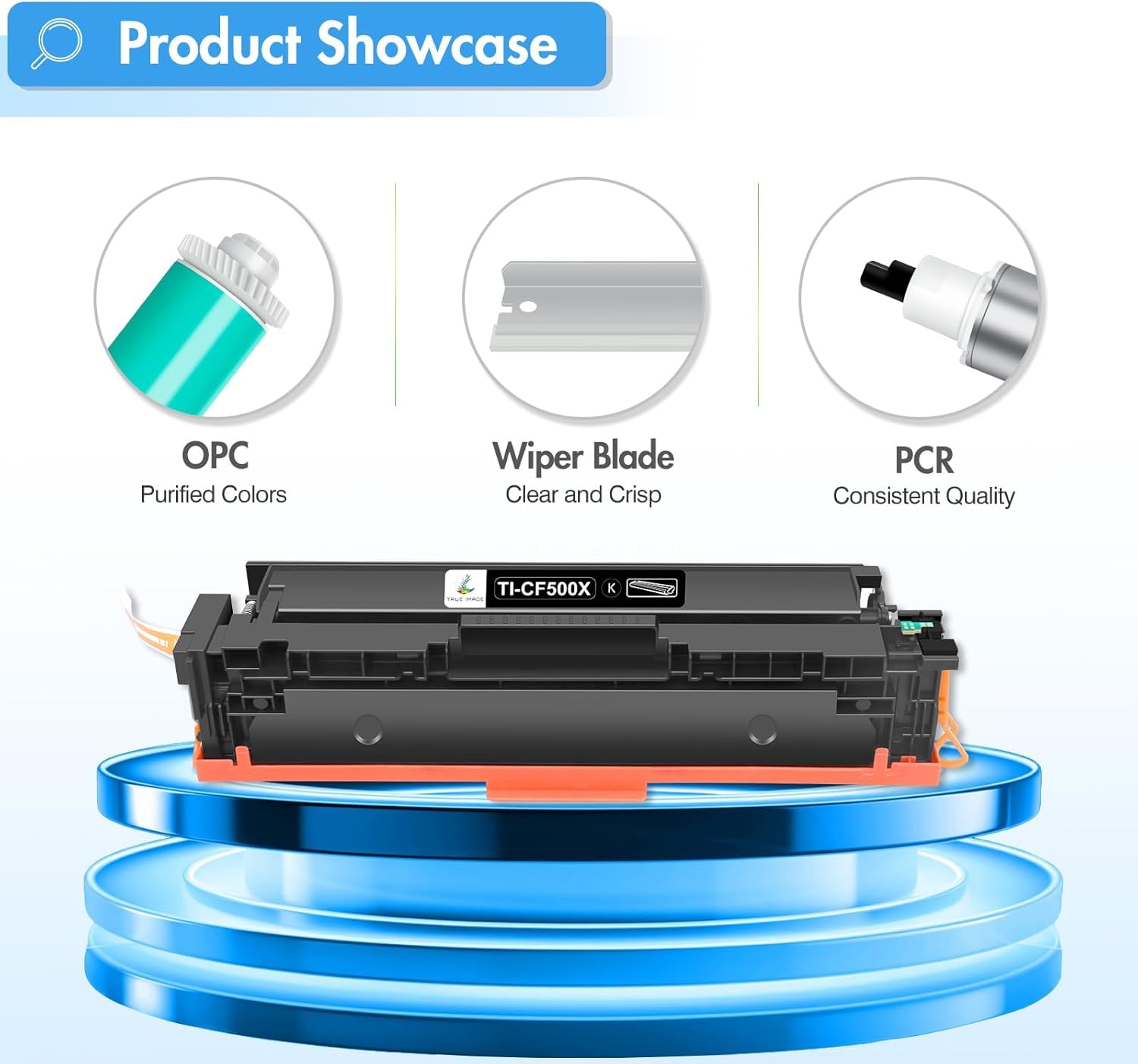 TRUE IMAGE Compatible Toner Cartridge Replacement for HP 202X CF500X CF500A 202A Color Laserjet Pro MFP M281fdw M281cdw M254dw M281fdn 281fdw M254 M281 Toner Printer (Black Cyan Yellow Magenta 4 Pack)