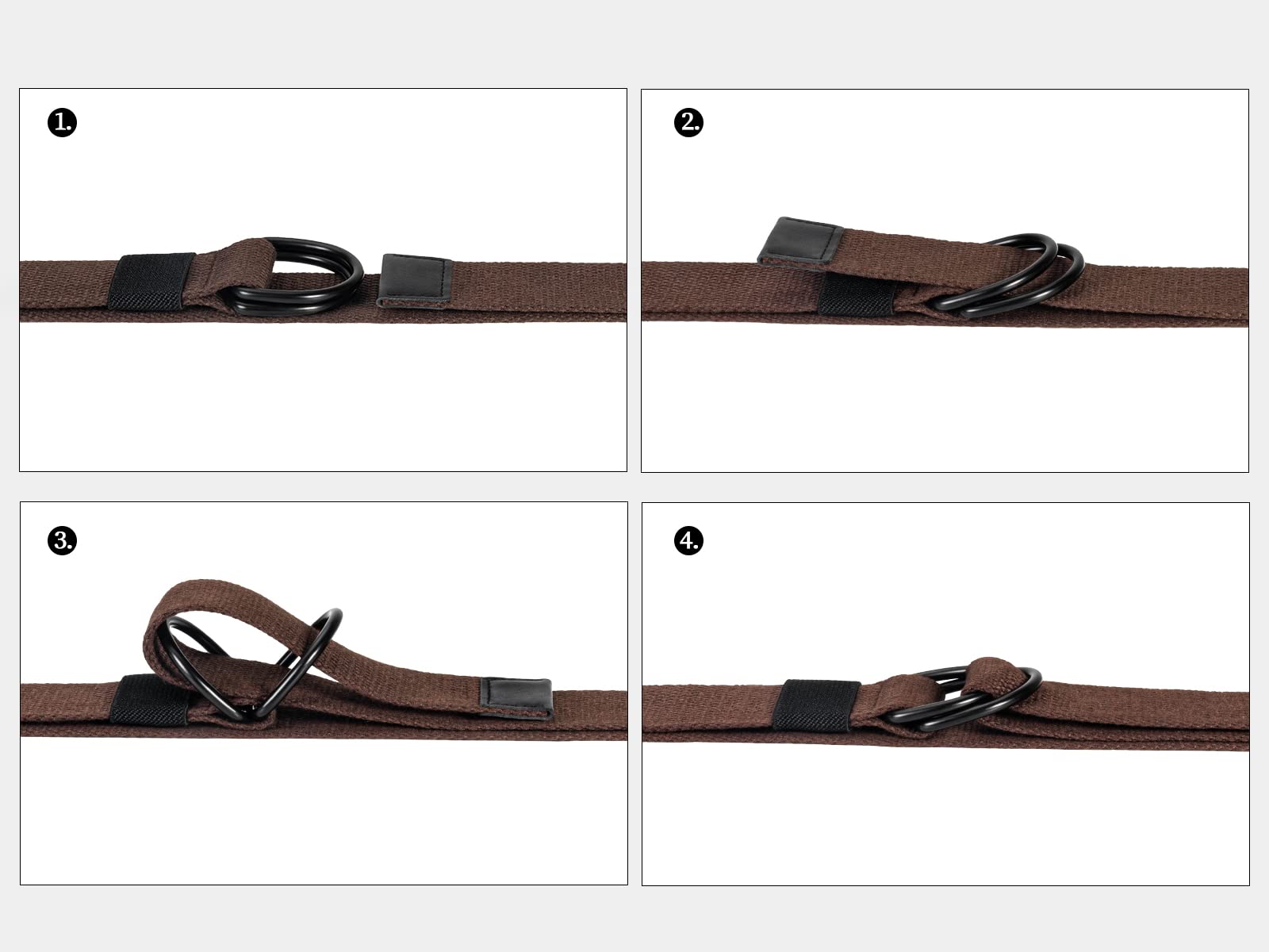 maikun Mens & Womens Canvas Belt with Black D-ring 1 1/2" Wide, Cloth Black Belt for Men, Length 110cm