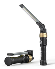 HOTLIGH Rechargeable Work Light - 5000mAh Magnetic Flashlight with 360 degrees Rotate Foldable Design, 1200 Lumens Led Work Light, 3 Lighting Modes Mechanic Light for Car Repairing/Emergency