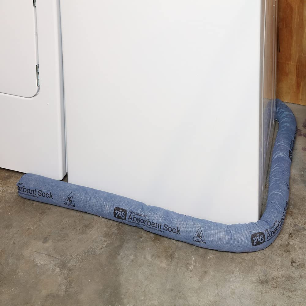 New Pig Mildew-Resistant Absorbent Sock | Water Absorbing Snake | 3" x 48" | 1-Gal Absorbency | Pack of 12 | PIG105-BL