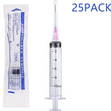 25 Pack 10ml Plastic Syringes with 18Ga, for Scientific Labs, Industrial Dispensing and Liquid Measuring Syringe Tools, Individually Sealed Packaging