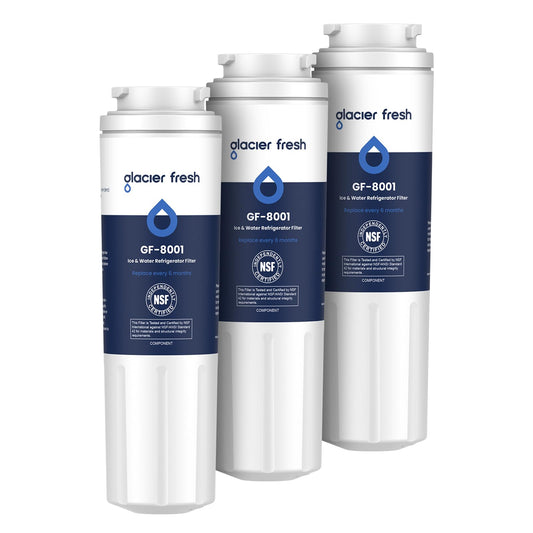 GLACIER FRESH UKF8001 Compatible with Whirlpool Refrigerator Water Filter 4, EDR4RXD1, EveryDrop Filter 4, 4396395, Maytag UKF8001, UKF8001AXX, WHR4RXD1, KAD4RXD1, 46-9006, Puriclean II, Pack of 3