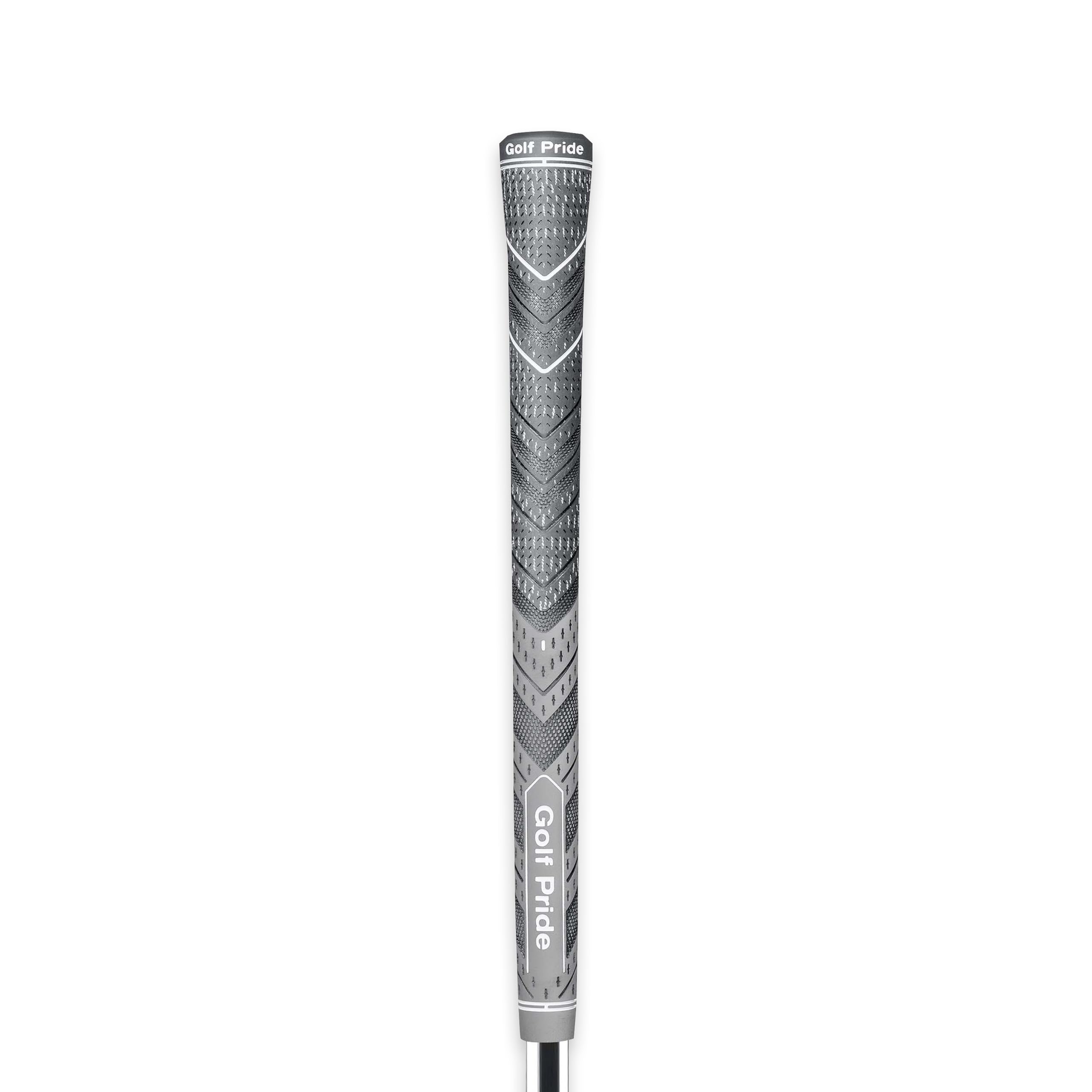 Golf Pride MCC Plus4 Golf Club Grip - All-Weather Hybrid Grip with Larger Lower Hand - Brushed Cotton Cord & Pebbled Texture - Midsize - Grey