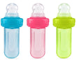 Nuby EZ Squee-Z Silicone Self Feeding Baby Food Dispenser, 1 Count (Pack of 1) - Aqua/Pink/Green, Colors May Vary