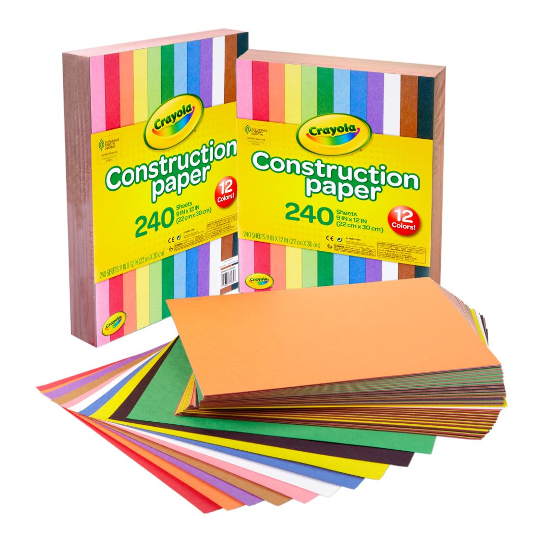 Crayola Construction Paper - 480ct (2pck), Bulk School Supplies For Kids, Teacher Classroom Must Have, Art Paper, Arts & Crafts