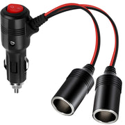 Car Cigarette Lighter Splitter, 12v Splitter Adapter for Car,Supports Fast Charging,1 to 2 Car Cigarette Lighter Splitter Power Charger Port, for 12/24 Volt Cars Vehicle,with on Off Switch