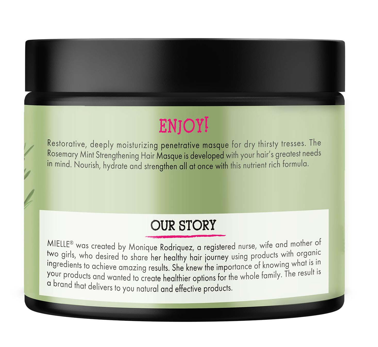 Mielle Organics Rosemary Mint Strengthening Hair Mask for Damaged Hair - Deep Conditioning Treatment Enriched with Biotin, Honey & Coconut Oil - Helps Encourage Longer, Healthier Strands (12 Oz)