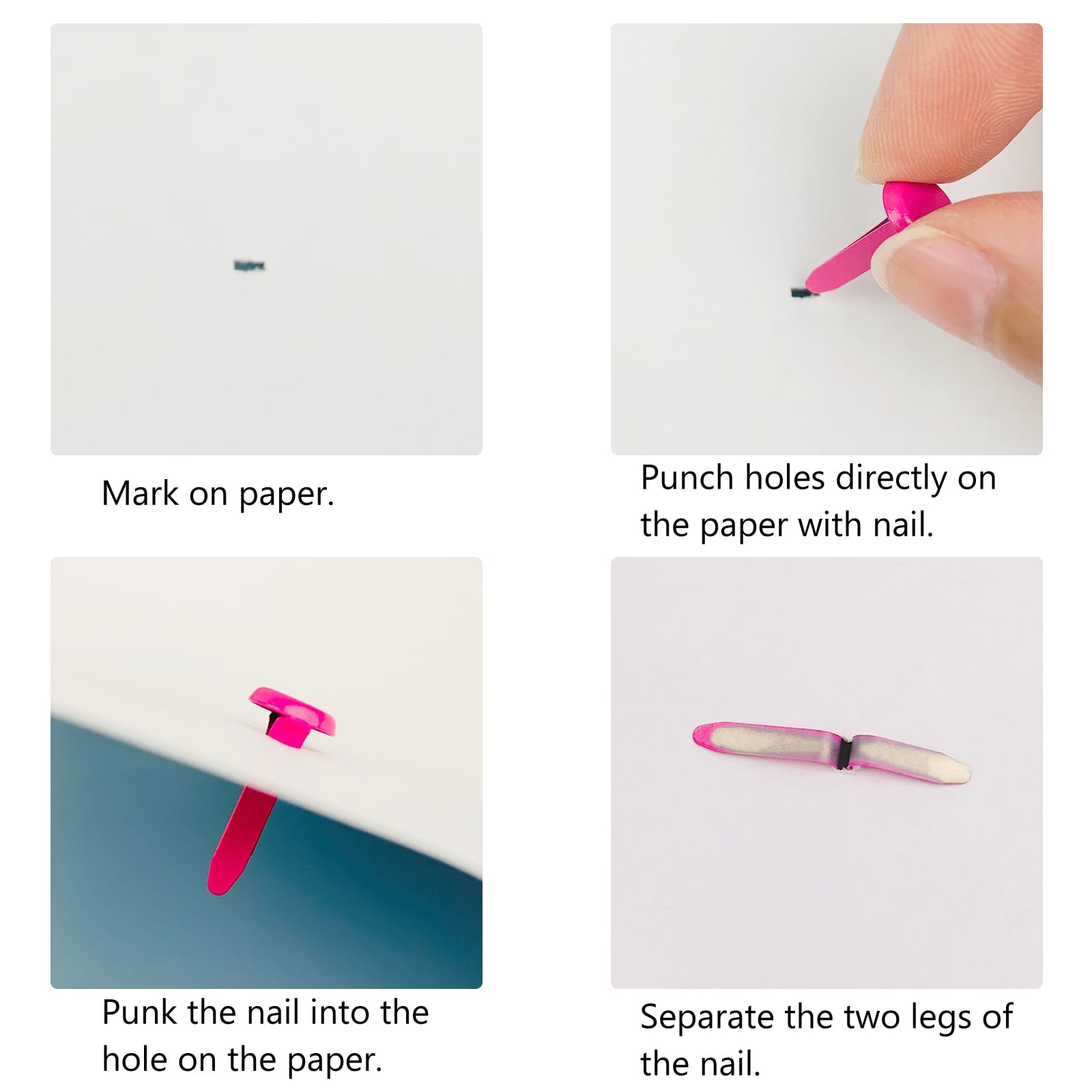 100 PCS Brass Paper Fasteners Metal Brass Fasteners, Mini Brads for Paper Crafts DIY Pins for Crafts (Multicolor)