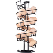 Toplife Spiral Design Metal Egg Skelter Dispenser Rack, Storage Display Rack, Black
