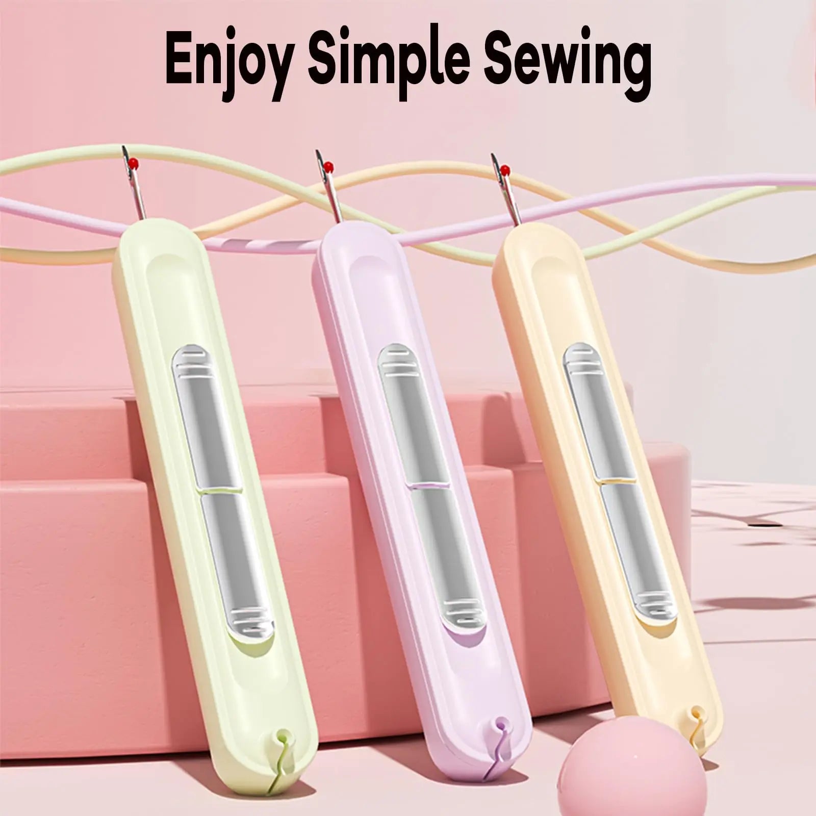 Needle Threaders, 3PCS 2 in 1 Needle Threader Seam Ripper for Hand Stitching, Upgraded Automatic Needle Threader with Stretchable Thread Insertion Needles, Sewing Supplies, Sewing Stitch Remover Tool
