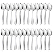 24-Piece Dinner Spoons Set (6.7 inch), Unokit Stainless Steel Spoons silverware, Dessert Spoon, Tablespoon, Silverware Spoons Only for Home, Kitchen or Restaurant - Mirror Polished, Dishwasher Safe