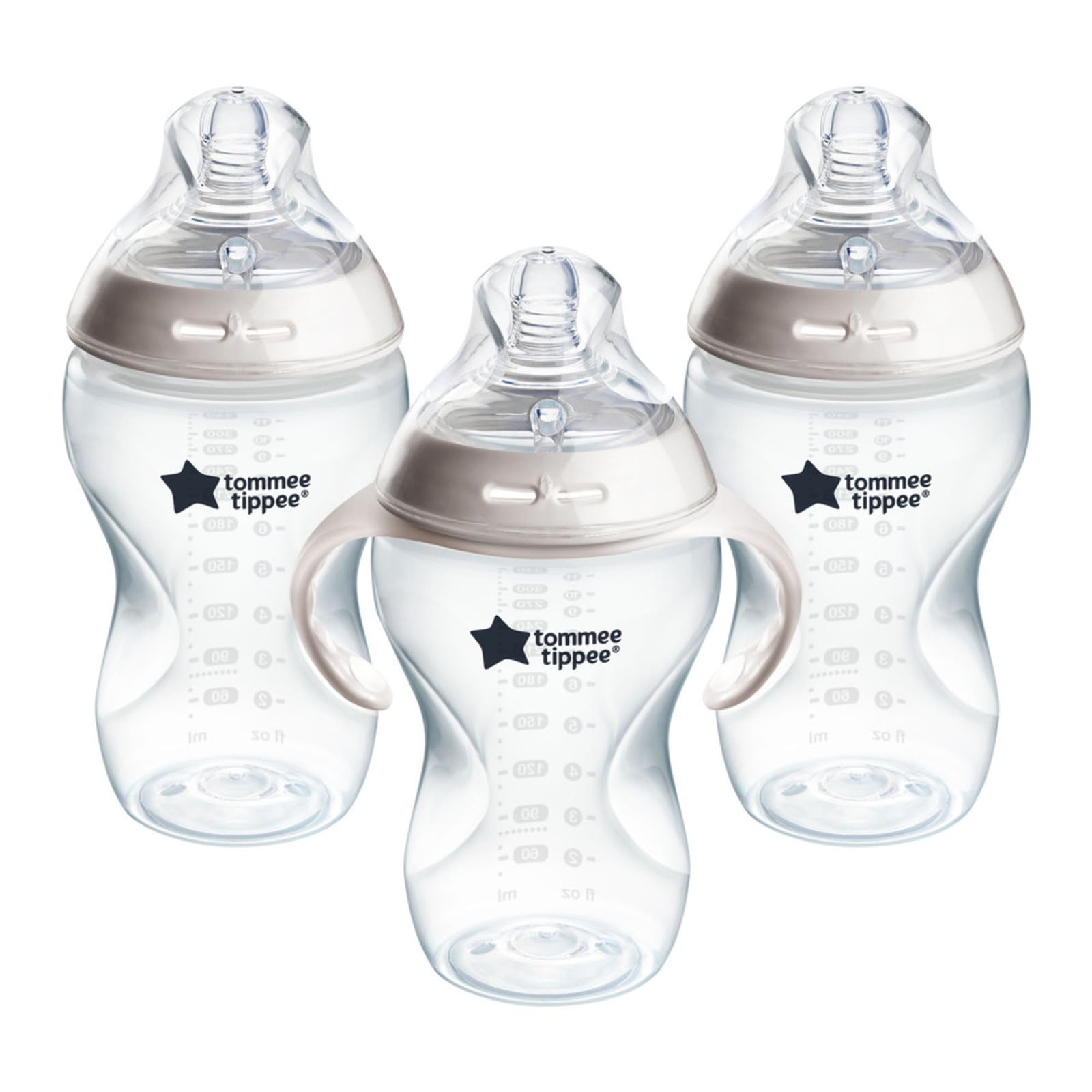 Tommee Tippee Baby Bottles, Natural Start Anti-Colic Baby Bottle with Thicker Feed Breast-Like Nipple, 11oz, 6 Months+, Self-Sterilizing, Baby Feeding Essentials, 3 Pack