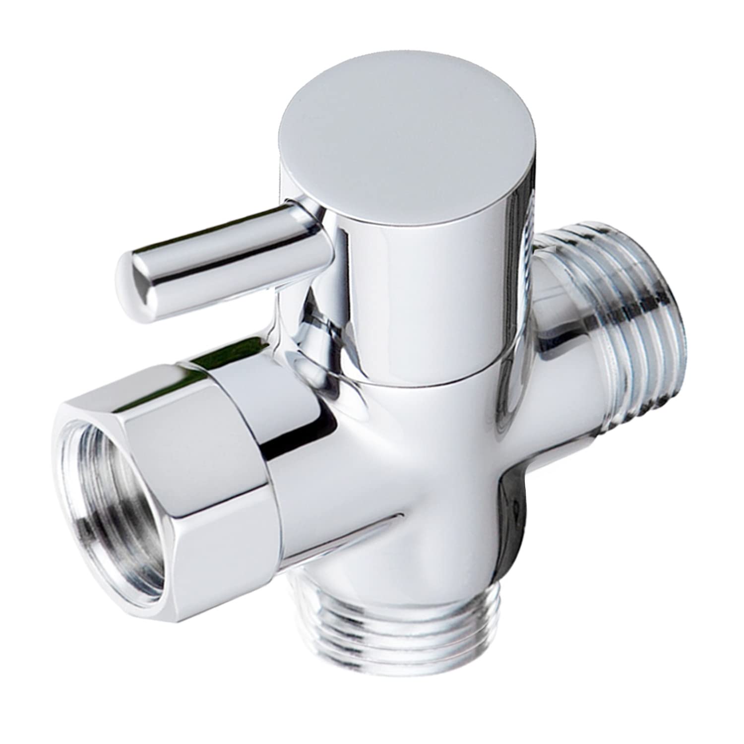 Sneatup Solid Brass 3-way G1/2 Shower Diverter Chrome Plating