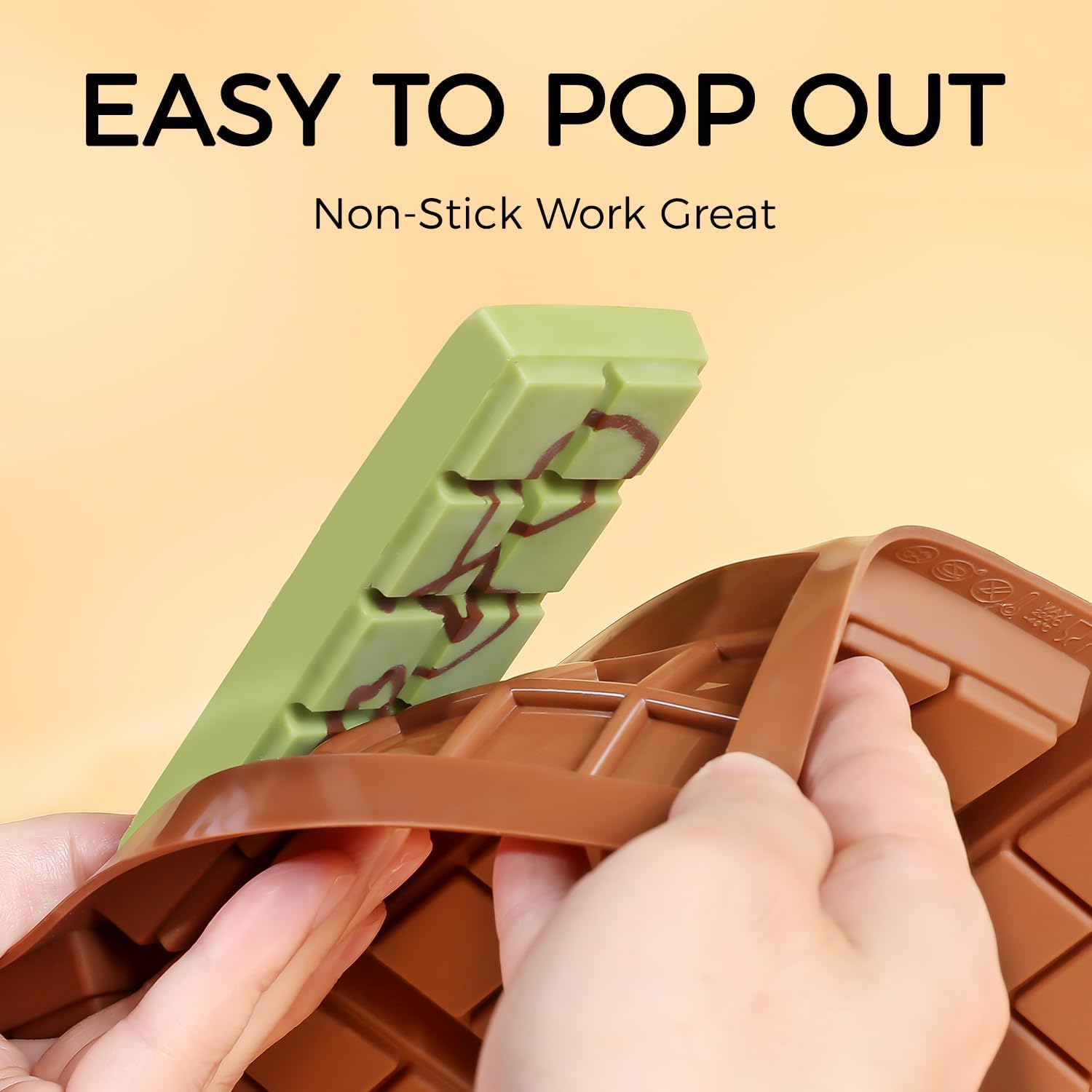 Fimary Chocolate Bar Mold - Non-Stick Chocolate Molds, Food Grade Silicone Deep Mold for Dubai Pistachio, Candy, Snacks