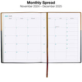 2025 Planner Calendar, 8"x10" : Includes 14 Months (November 2024 - December 2025) / 2025 Weekly Planner/Weekly Agenda/Monthly Calendar Organizer (Brown/Black)