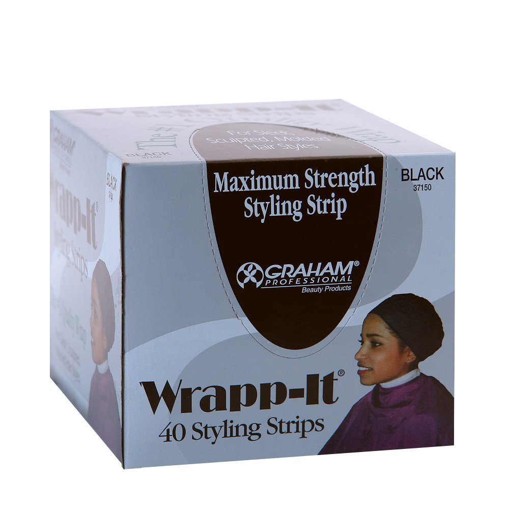 Wrapp-it Styling Strips for Natural Hair Wrap and Molded Styles by Graham Beauty (40 Strips)