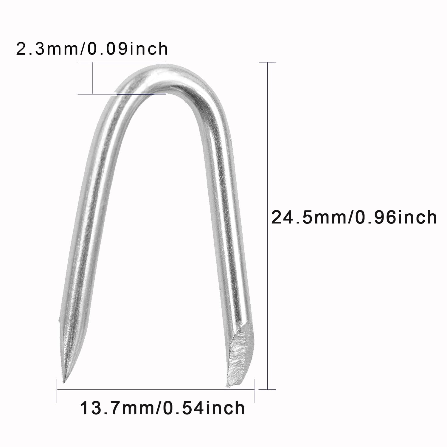 OMOTOOL Steel Wire Fencing Staples (200 pcs), Galvanized U-Shaped Fasteners Nails for Wire Mesh and Woven Fencing