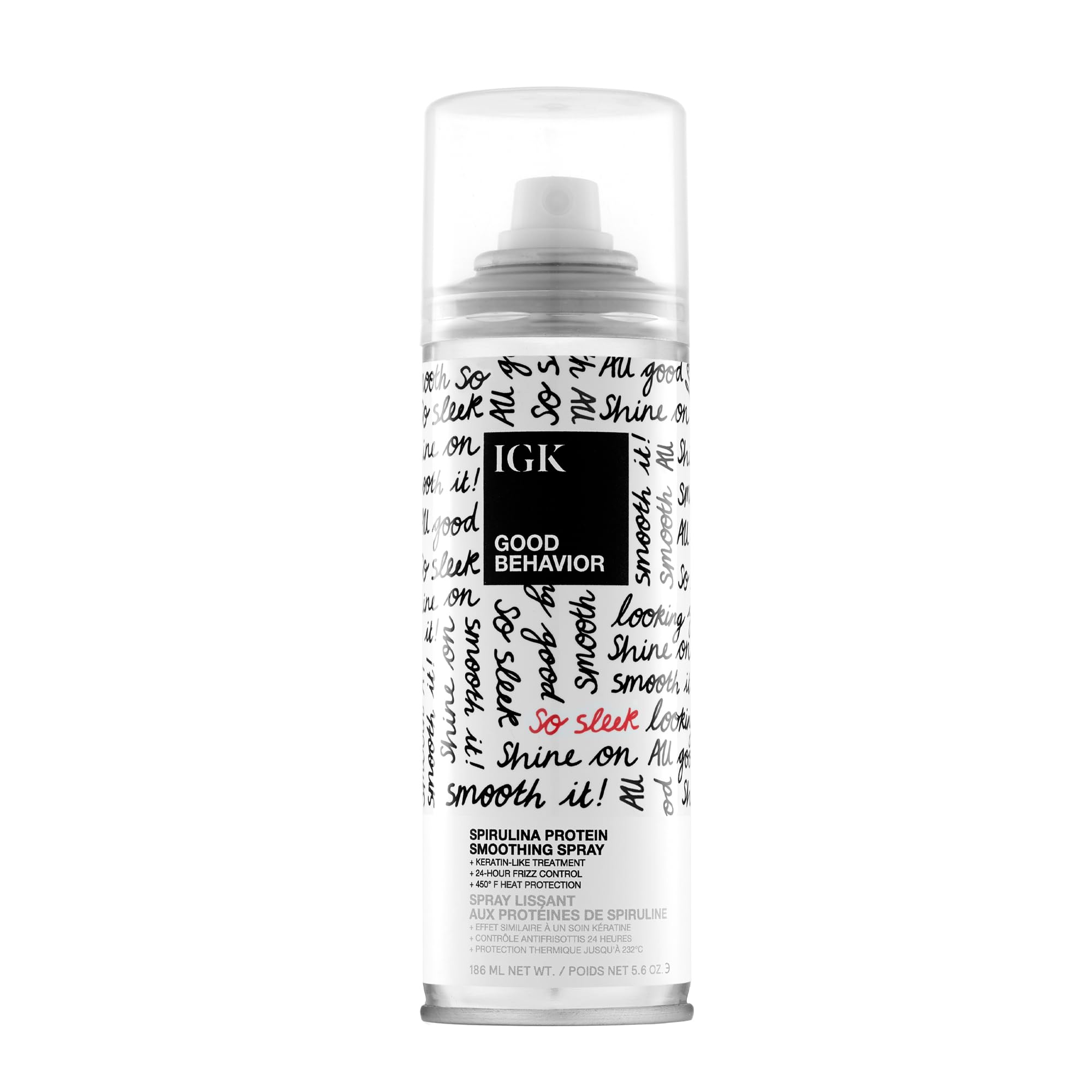 IGK GOOD BEHAVIOR Spirulina Protein Smoothing Spray | Frizz-Kontrolle + Hitzeschutz | Vegan + Tierversuchsfrei | 165 ml