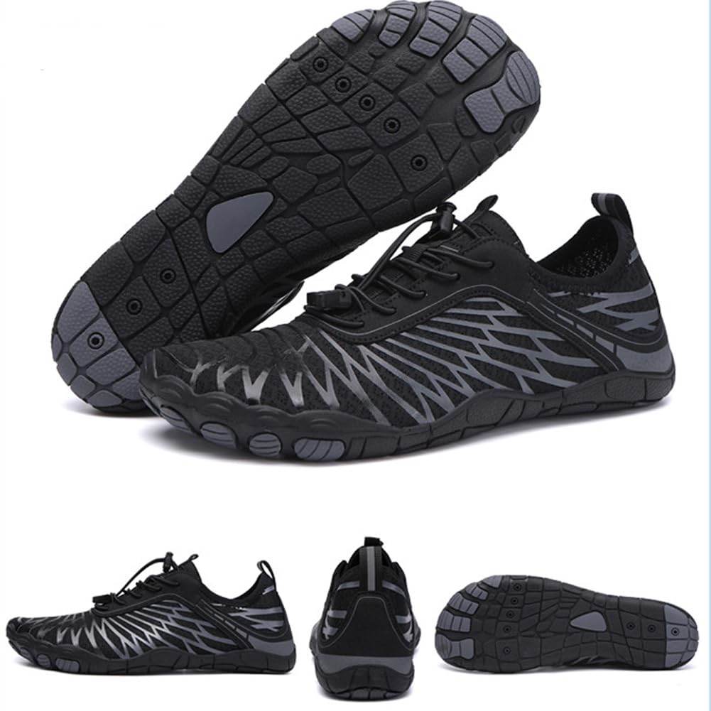 Hike Barefoot Shoes Womens Men Footwear,Pro-Healthy&Non-Slip Water Shoe for Women Men, Wide Toe Running Shoes Boots Sneakers Unisex Black