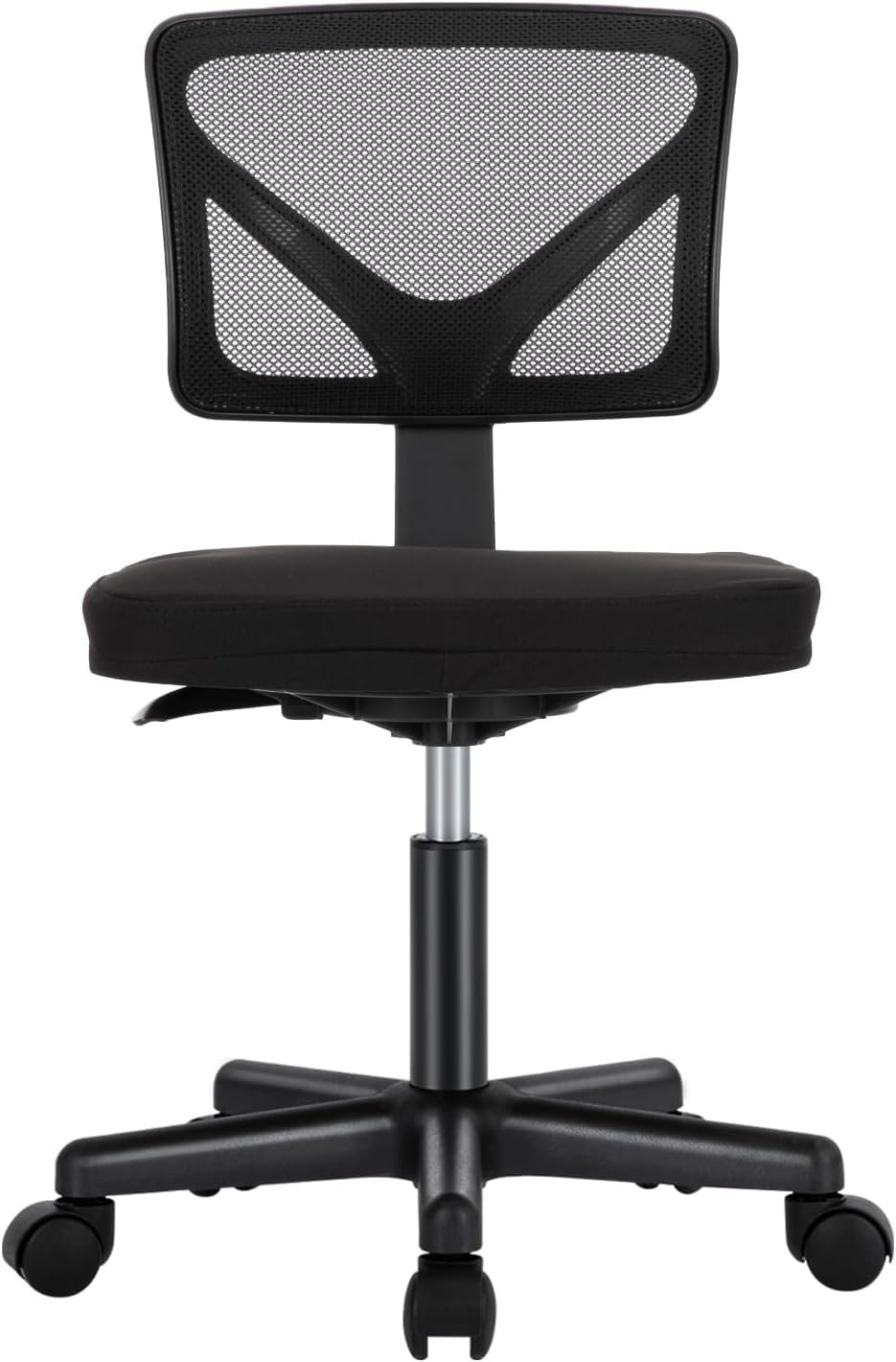 Sweetcrispy Office Computer Desk Chair, Ergonomic Low-Back Mesh Rolling Work Swivel Chairs with Wheels, Armless Comfortable Seat Lumbar Support for Home, Bedroom, Study, Student, Adults, Black