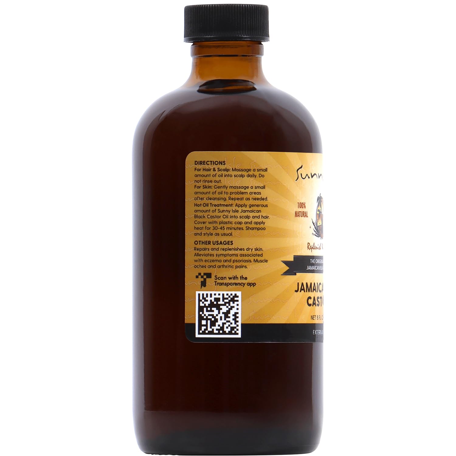 Sunny Isle Jamaican Black Castor Oil 4oz | 100% Natural Treatment for Hair, Scalp and Skin