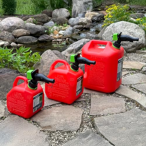 Scepter FSCG552 Fuel Container with Spill Proof SmartControl Spout with Bonus Spout Extender, Rear Handle Red Gas Can, 5 Gallon