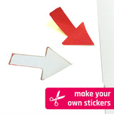 30 Sheets, Printable White Sticker Paper, Laser/Inkjet Printing - Matte, Letter Size (8.5" x 11")