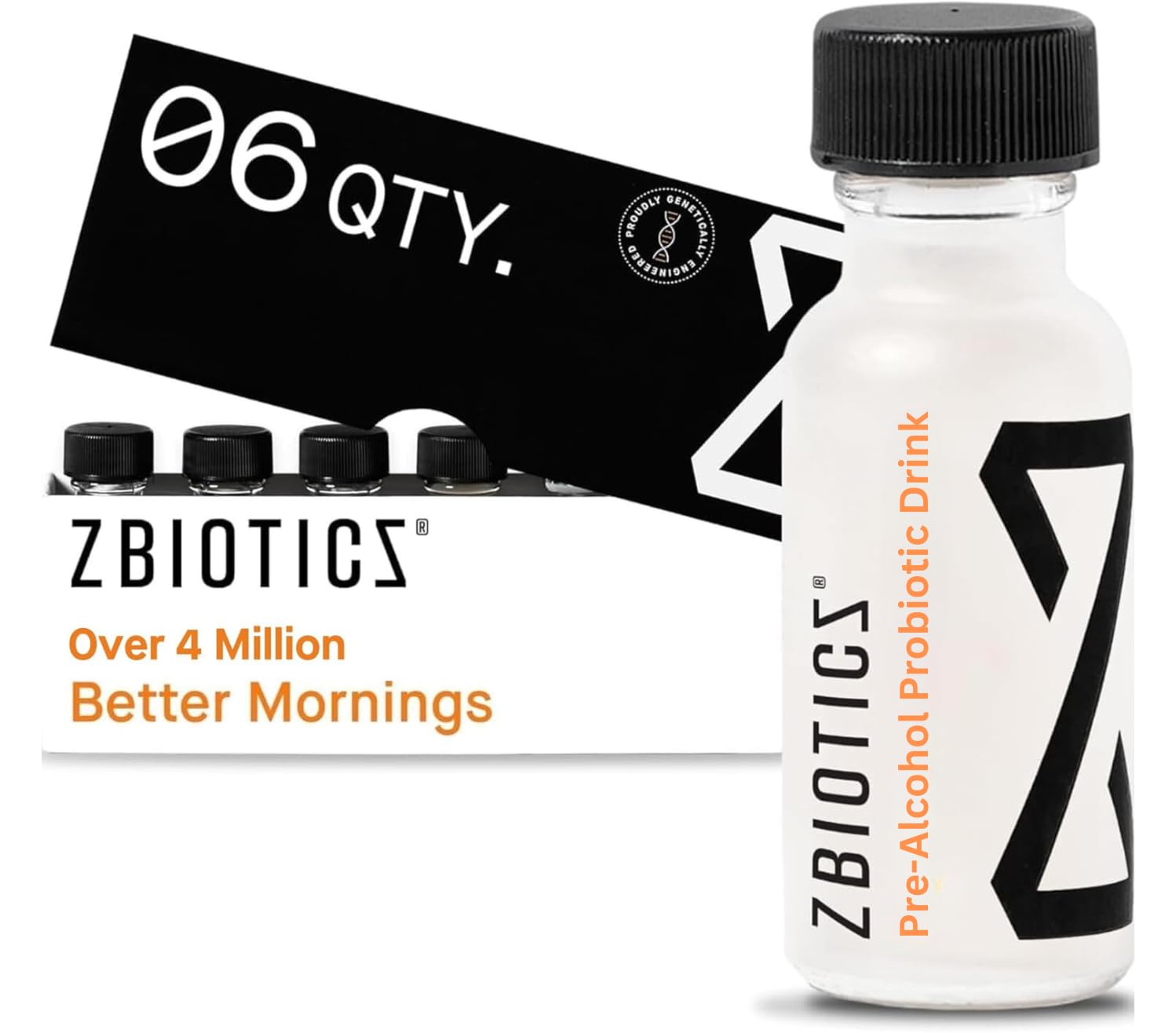 ZBiotics Pre-Alcohol — Feel Better After Drinking, Wake Up Refreshed, Science-Backed, Patented Probiotic for Easier Mornings, Travel-Friendly, 12-Pack of 0.5 Fl Oz Bottles