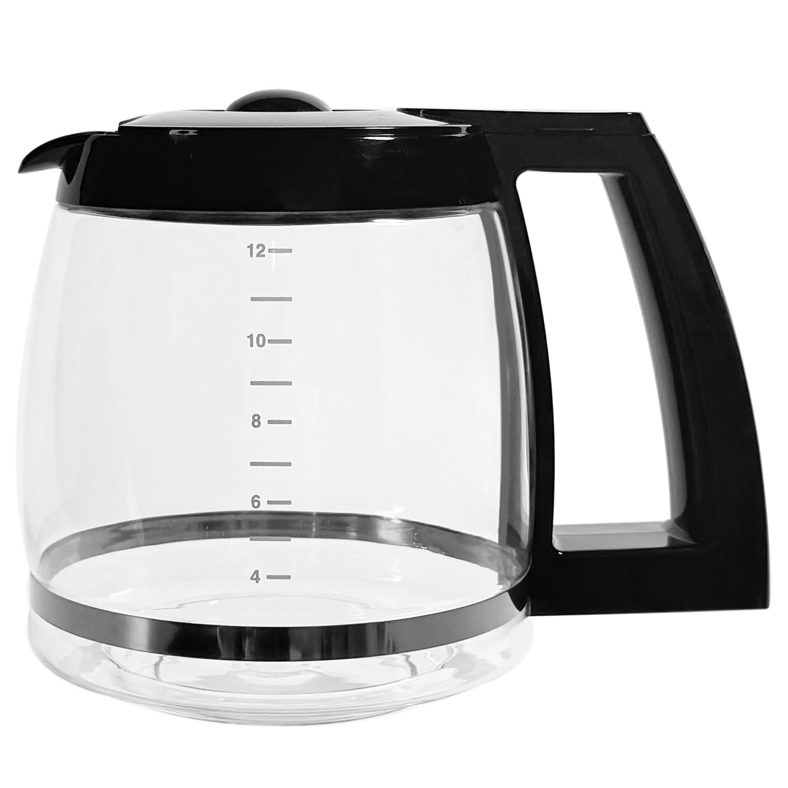 12-Cup Replacement Glass Coffee Carafe for Cuisinart Coffee Maker Models DCC-1200, DCC-1100BK, DCC-2650, CHW-12, CHW-12P1, DGB-550BK, DGB-550BK1, DGB-625BC, DGB-700BC, and SS-12 | Part# DCC-1200PRC