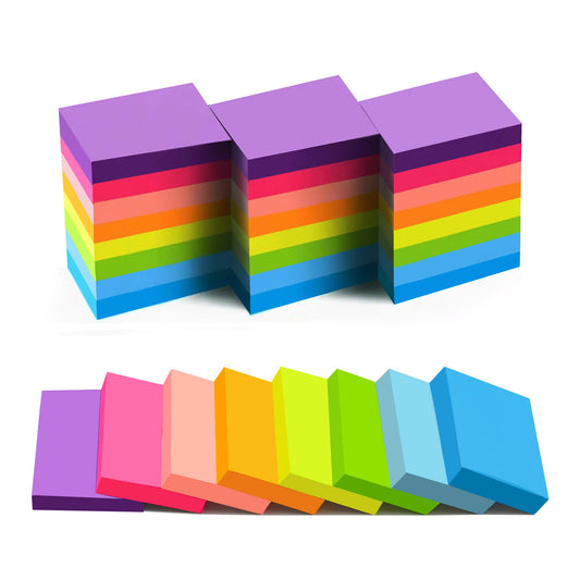 (24 Pads) Sticky Notes 1.5x2 in, 8 Colors Post Self Sticky Notes Pad Its, Bright Post Stickies Colorful Sticky Notes for Office, Home, School, Meeting, 75 Sheets/pad