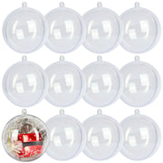 12 Pack Clear Plastic Fillable Ornament Ball 3.15''/80mm for Christmas,Holiday, Wedding,Party,Home Decor