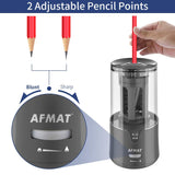 AFMAT Electric Pencil Sharpener, Pencil Sharpener for Colored Pencils, Auto Stop, Super Sharp & Fast, Electric Pencil Sharpener Plug in for 6-12mm No.2/Colored Pencils/Office/Home-Black