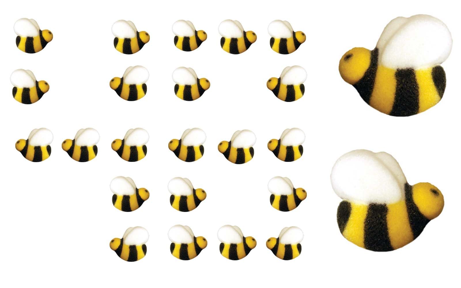 Bees Cakes Decorations- Bumble Bee Shaped Edible Hard Sugar Decorations, 48 pcs by R.U.S. Candy Company