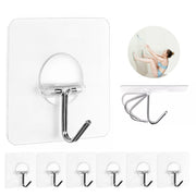 JINSHUNFA Adhesive Wall Hooks for Hanging Heavy Duty Towel Coat Hooks Waterproof Transparent Hook for Bathroom Shower Kitchen Keys Door Outdoor Home Improvement Utility Hook 8 Pack