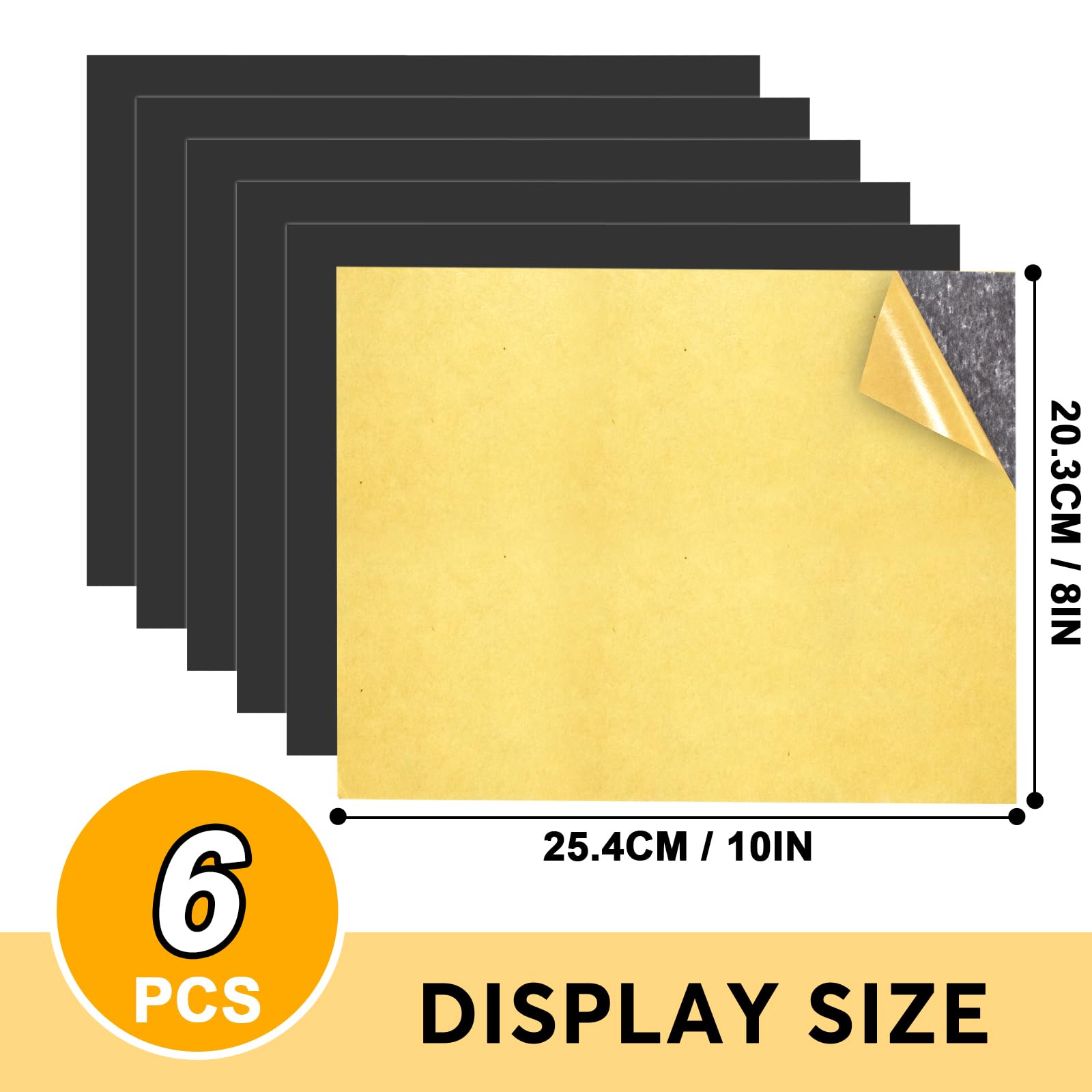 Towjug Cuttable Magnetic Sheets 6 Pack, Each 8" x 10", Stick Magnetic Paper with Adhesive Backing for Crafts, Paper Magnets and Stickers