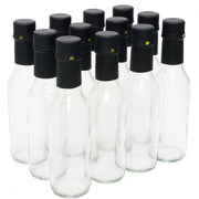 nicebottles Clear Glass Woozy Bottles with Shrink Capsules, 5 Oz, Case of 12
