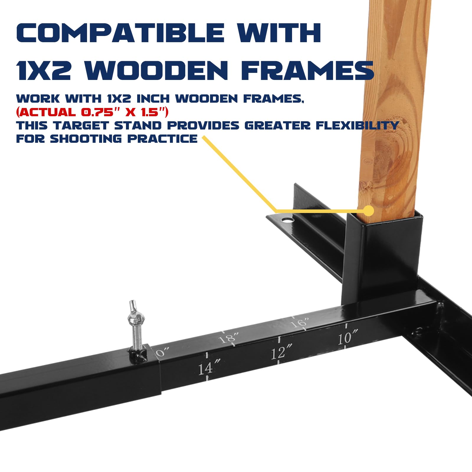 Highwild Adjustable Target Stand Base for Paper Shooting Cardboard Silhouette H Shape Stand Base for Shooting Range 1x2 Wooden Target Station Setup - 2 Pack