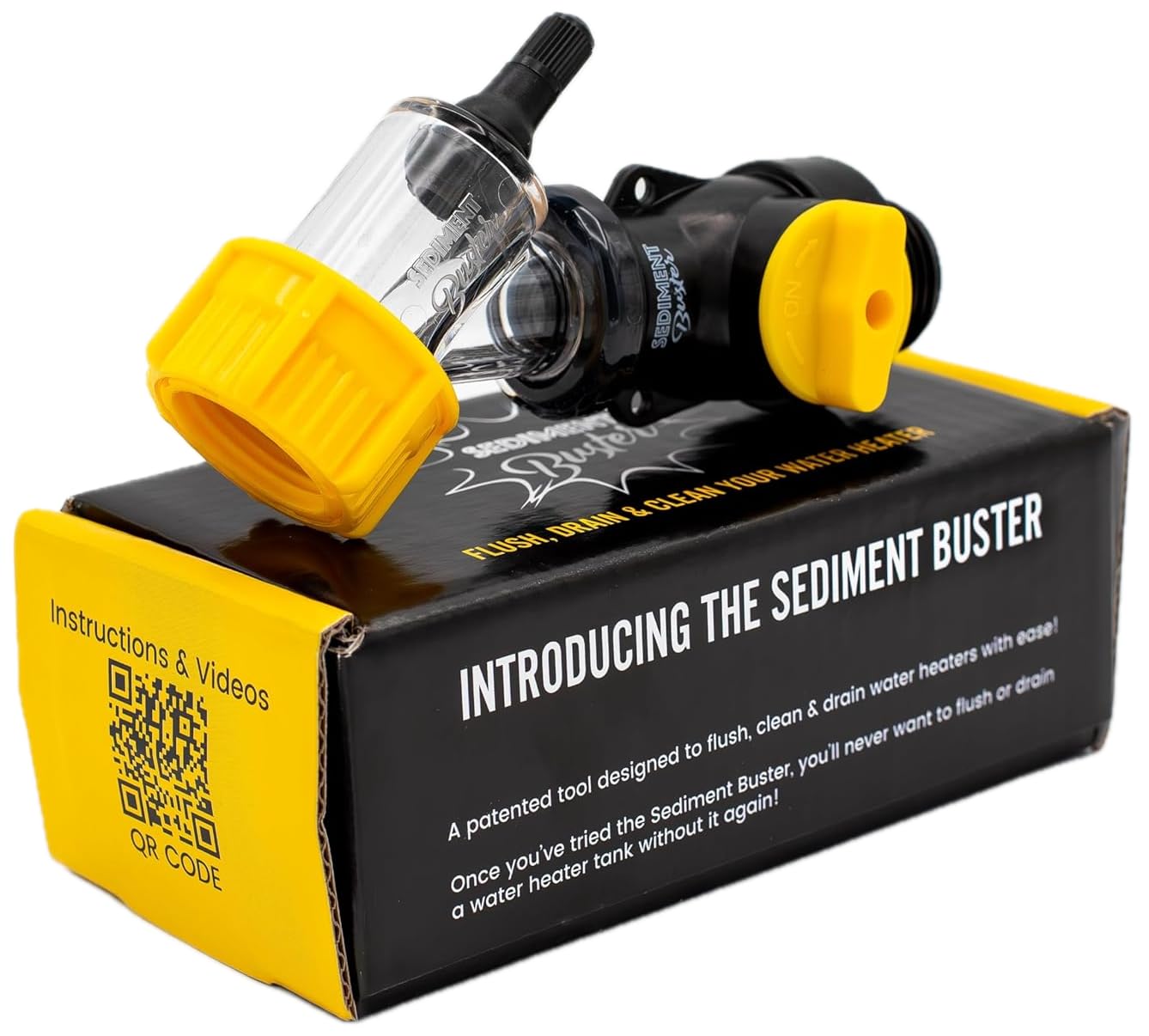 Sediment Buster - Water Heater Tool UL Verified V699054 – Flushes, Cleans, Drains, Breaks Up Sediment Clogs from Electric or Gas Water Heaters – Easy to Use