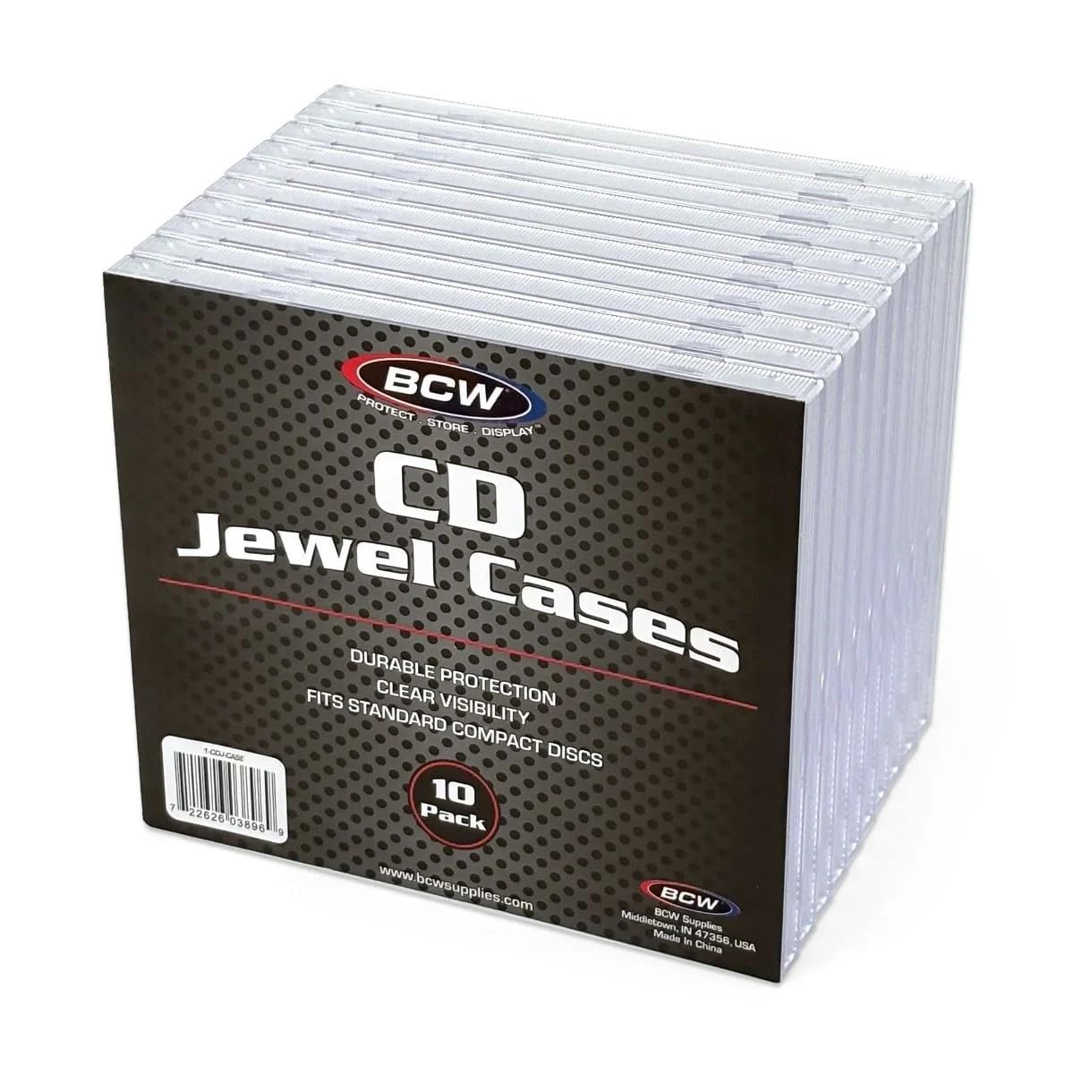 BCW CD-Jewelhüllen – 10er-Pack | Durchsichtige CD-Hüllen für Standard-Discs | Robuste Kunststoff-Aufbewahrung und Ersatz-Jewelhülle