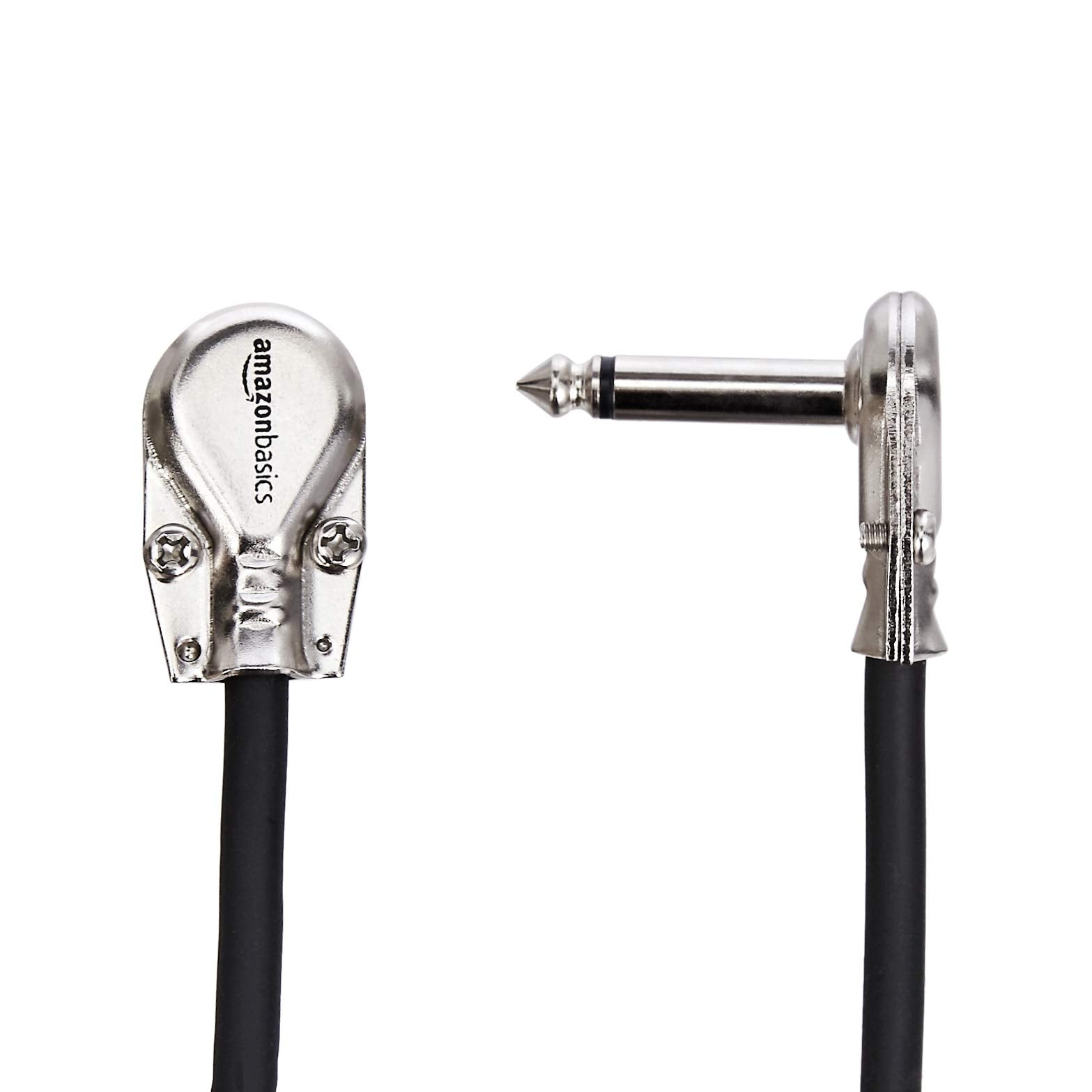 Amazon Basics 1/4 Inch Guitar Patch Auxiliary Cable, 6 in, 6-Pack, Black