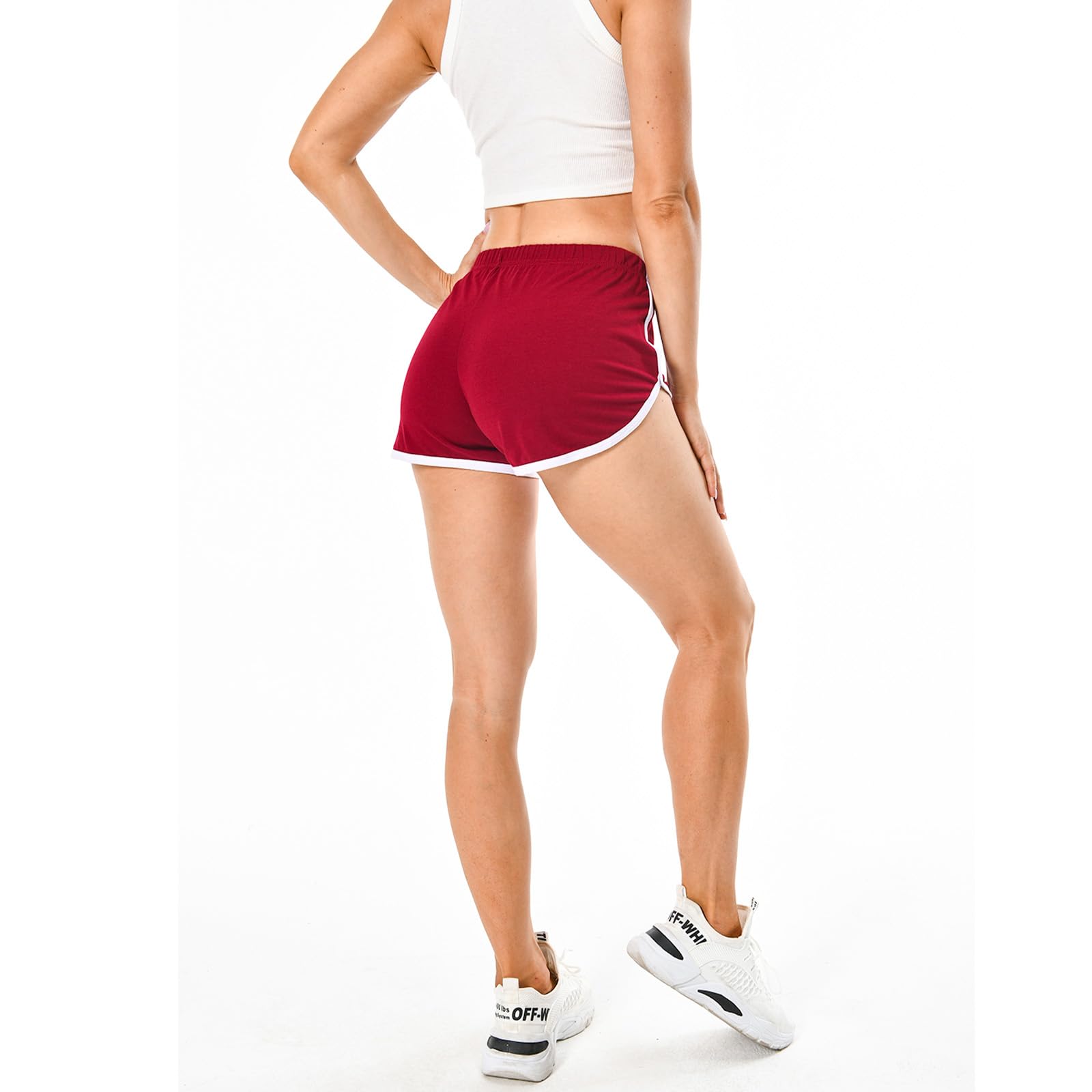Cameway 4 Pack Women's Cotton Yoga Dance Short Pants Sport Shorts Summer Athletic Cycling Hiking Sports Shorts M Black