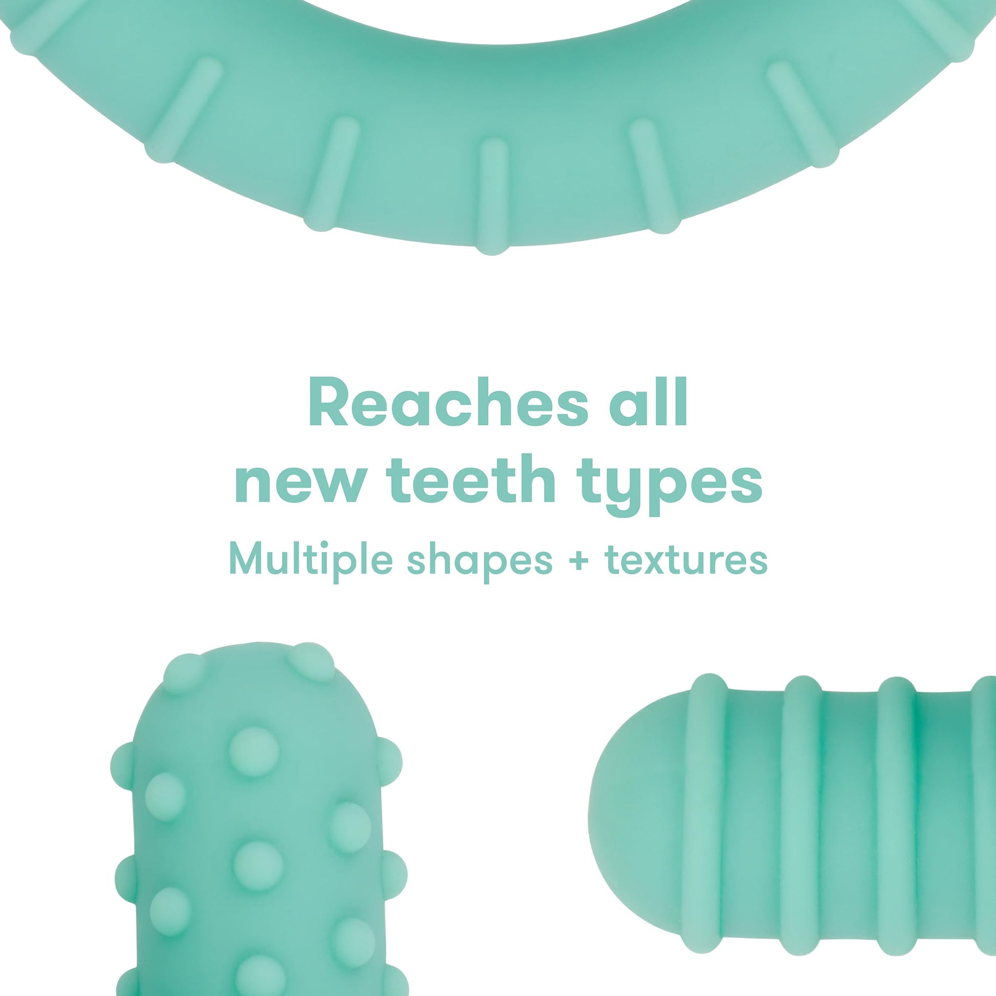 Frida Baby Get-A-Grip BabyTeether for Teething Relief | 100% Food-Grade Silicone Teething Toys for Baby 0-6, 12, 18 Months Infant, BPA-Free, PVC-Free | Teal