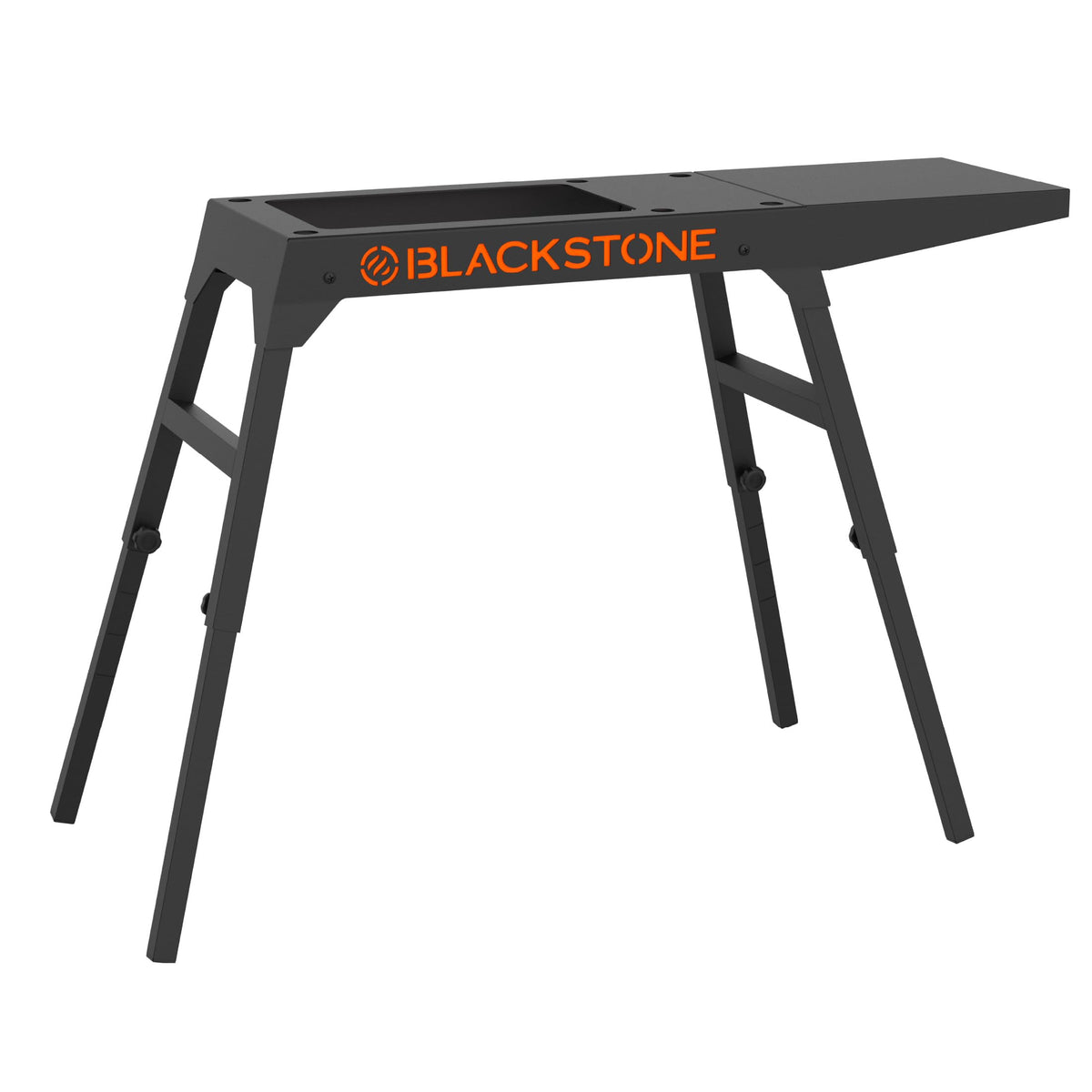 Blackstone 5013 Collapsible 17" and 22" Tabletop Griddle Stand with Adjustable Legs and a Removable Side Shelf, Powder Coated Steel, Black
