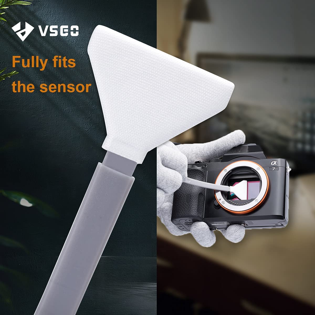 VSGO VS-S03E Full Frame Sensor Cleaning Kit, 12pcs Sensor Swabs & 10ml Cleaner, Compatible with Sony, Nikon, Canon FF CCD CMOS