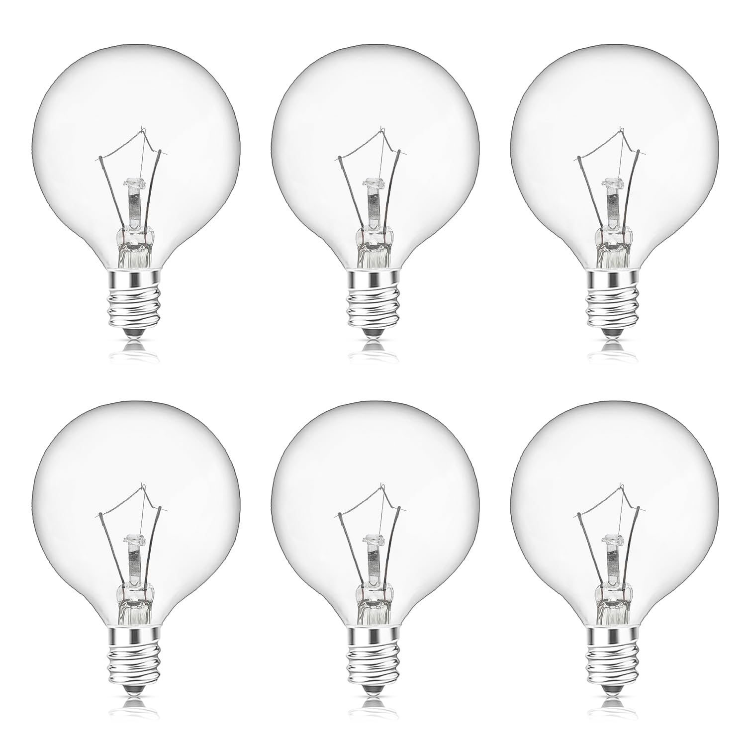 Scentsy Light Bulbs for Warmer - 25 Watt Bulb for Full Size Wax Melt Warmers, Replacement Bulb for Wax Warmer Burner Candle Warmer - G16 1/2 Globe Bulbs (6 Packs)