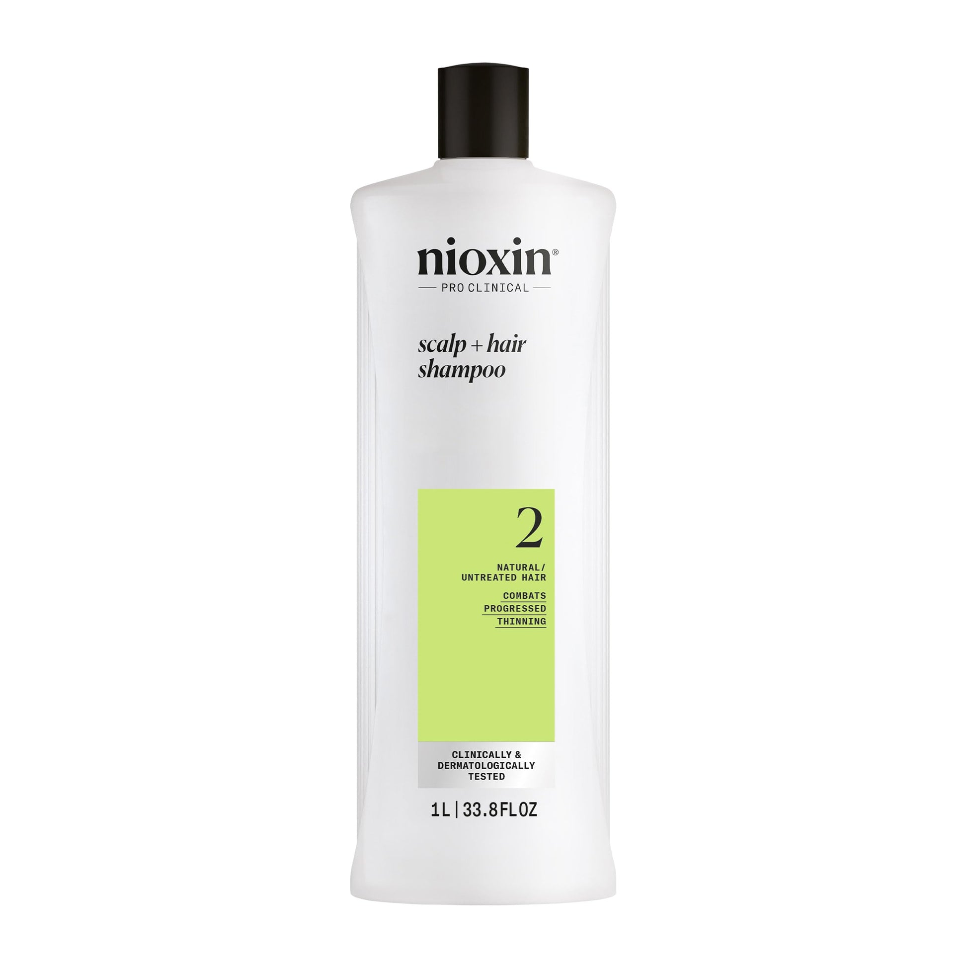 Nioxin Scalp + Hair Thickening System 2 Shampoo, For Natural Hair with Progressed Thinning, 16.9 fl oz (Packaging May Vary)