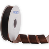 XMRIBBON Coffee Velvet Ribbon Single Sided, 1 1/2 Inch by 10 Yards Spool (Brown)