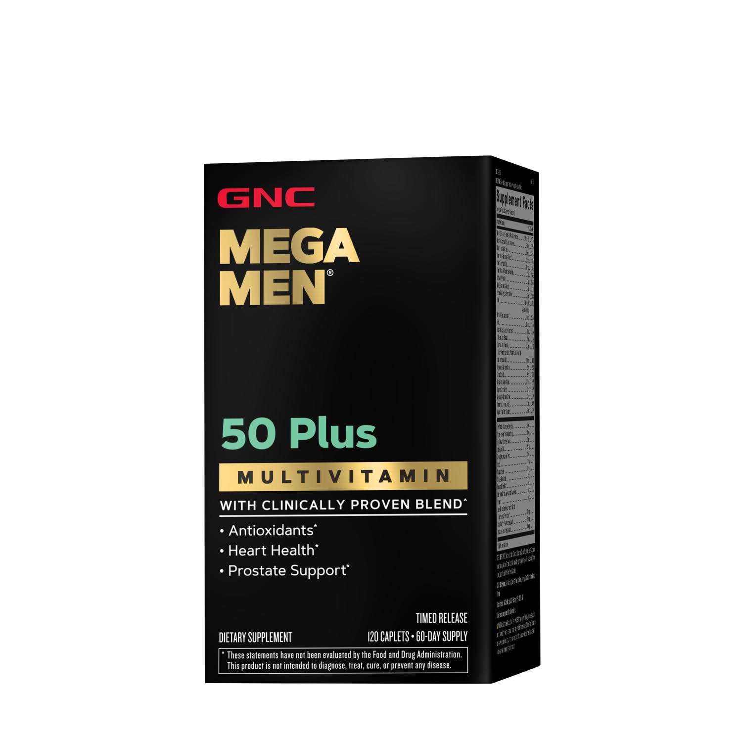 GNC Mega Men 50 Plus Multivitamin | Heart Health | Prostate and Circulatory Support | 120 Count